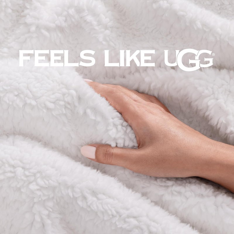 UGG Bliss Throw Blanket Plush Soft Fleece Fluffy Blankets for Bed or Couch Oversized Warm Reversible Machine Washable Medium Weight Home Decor Giftable Throw, 50-inch x 70-inch, Charcoal Grey - Image 4